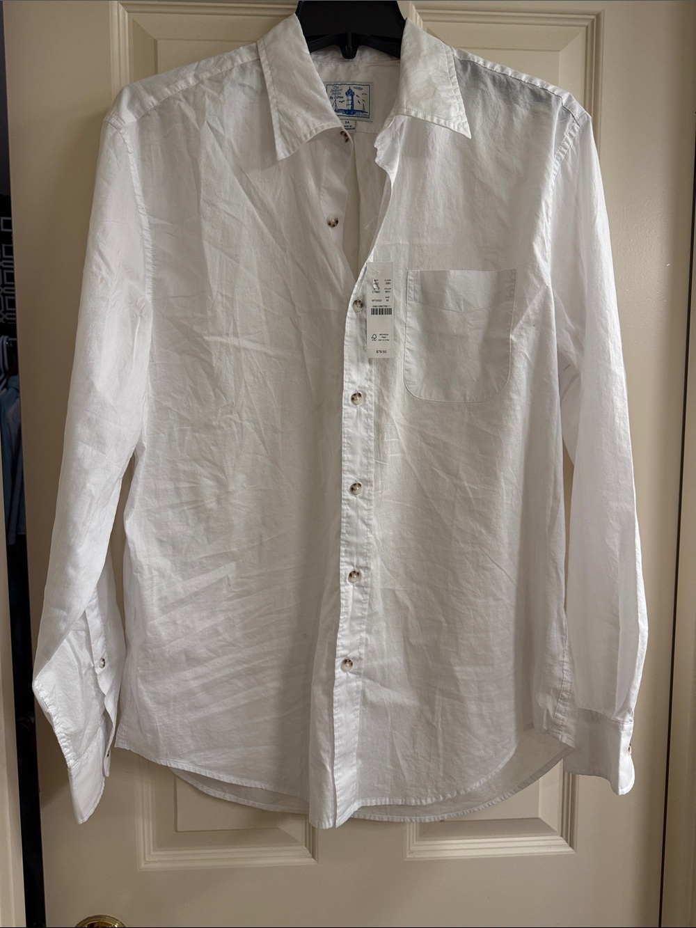 J. Crew White Men's Long-Sleeve Button-Up Shirt